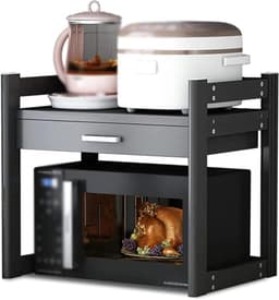 Magnetron Standaard - Keukenrek - Keuken Opbergen - Verstelbare Hoogte - 60x45x55 cm - Zwart — thumbnail 1