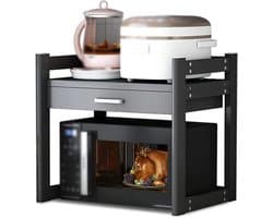 Magnetron Standaard - Keukenrek - Keuken Opbergen - Verstelbare Hoogte - 60x45x55 cm - Zwart