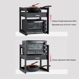 Magnetron Standaard - Keukenrek - Keuken Opbergen - Verstelbare Hoogte - 60x45x55 cm - Zwart — thumbnail 3