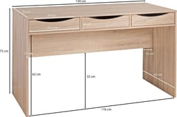 Nancy's Altoona Bureau - Kantoortafel - Computertafel - Laptoptafel - Jeugdbureau - Eiken - Sonoma — thumbnail 4