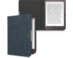 kwmobile hoes geschikt voor Pocketbook InkPad 3 / 3 Pro / Color / Vivlio InkPad 3 - Stoffen beschermhoes voor e-reader in blauw