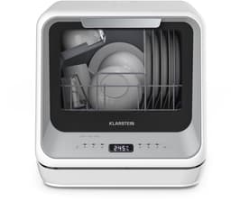 Klarstein Vaatwasser Nanowash Mini - Compact Aanrechtblad, 6 Programma's, 5L Tank of Directe Aansluiting, Energie-efficiëntieklasse D, Stil 58dB, Digitaal Display, Draagbaar Tafelblad voor Kleine Keukens, Zilver - Dishwasher — thumbnail 1