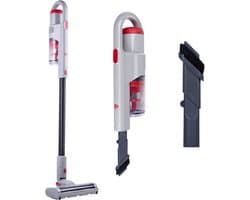 DDirt Devil 2-in-1 Steelstofzuiger en Kruimeldief DD9006 - Stofzuiger Draadloos met 260 W Vermogen – 0,5 L Behuizing – Lichtgewicht 2KG – Zakloos en Inclusief Accessoires - Wit/Rood