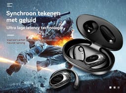 Draadloze In Ear Oordopjes Bluetooth 5.4-Sport Bluetooth Oordopjes -Laadkast met slim kleurenscherm-Noise Cancelling- Touch Control Open Oor waterdichte oortelefoon-Inclusief Oorhaak — thumbnail 5