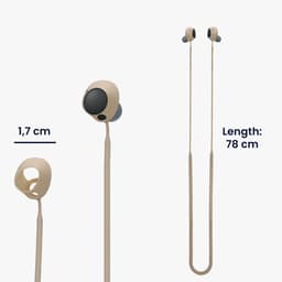 kwmobile Strap Compatible with Sony WF-C700N - Silicone Cord Holder for Wireless Earphones - Beige — thumbnail 6