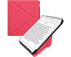 kwmobile e-reader hoesje geschikt voor Kobo Libra Colour hoes - Ereader flip case met standaard - E reader cover van kunstleer - In neon roze