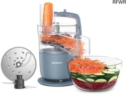 RFWR® Multi-functionele Foodprocessor voor Hakken, Snijden, Pureren en Kneden met Express Serve Accessoire - 1,3 L Mengkom - 650W Zilver — thumbnail 1