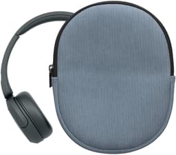 kwmobile headset case geschikt voor Sony WH-CH520 / WH-CH510 / MDR-ZX110 hoes - 22,5 x 17 cm - Koptelefoon cover met rits - Neopreen en ribfluweel - In vintage blauw — thumbnail 4