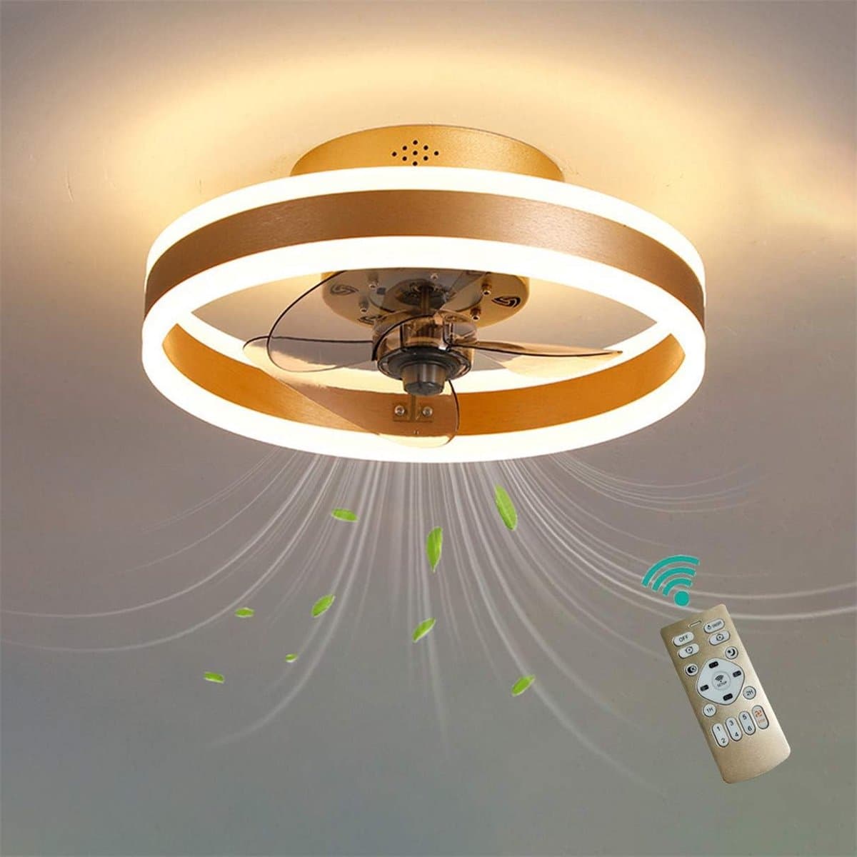 RFWR® Omkeerbare Plafondventilator met Licht en Afstandsbediening - 6 Snelheden en Dimbaar Design voor Slaapkamer en Woonkamer — afbeelding 1