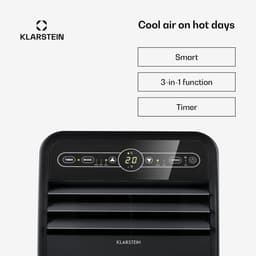 Klarstein mobiele airconditioner met luchtafvoerslang, 4-in-1 airconditioner met ventilator, luchtontvochtiger & nachtmodus, kleine & draagbare airconditioner voor thuis & op kantoor, app-bediening, 7000 BTU,1 kW voor 23 m² - Afstandsbediening — thumbnail 3