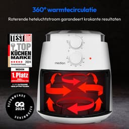 MEDION L Airfryer P30 - 4,7 L - 1500 W - 60 min timer - Wit — thumbnail 5