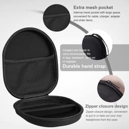 Hoofdtelefoonhoesje - Harde hoes - Waterdicht - Voor on-ear/over-ear hoofdtelefoons - Zwart - 22*19*6cm — thumbnail 3