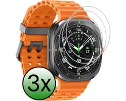 Screenprotector - 3 Stuks Geschikt voor Samsung Galaxy Watch Ultra (47 mm) - Extra Sterk - Tempered Glass - Gehard Glas - Beschermglas Screen Cover - Bescherm Protector voor Smartwatch
