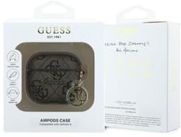Guess Hoesje geschikt voor AirPods 4 | Premium Eco-leder en duurzaam PC | met Charm | Robuust | bruin — thumbnail 2