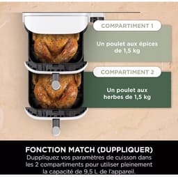 Ninja Double Stack Airfryer XXL - 9.5 Liter - Dubbele Gestapelde Lades - 6 Programma's - Inclusief Kookrekjes - Wit - SL400EUWH — thumbnail 11