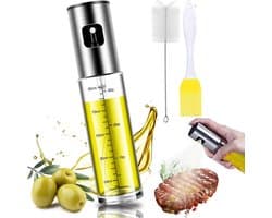 Vitdipy - Olijfolie Sprayer - Oliefles - 100ML - Incl. borstel en olieborstel - Met weegschaal - Navulbaar - Voor Airfryer, BBQ & Bakken