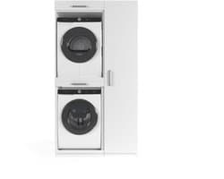 Wasophoogte® Wasmachine Kast New York - Wasmachine verhoger - Wasmachine ombouw - 700(D)*1115(B)*2110(H) mm - Wit