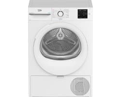 Beko BM3T3829W, Vrijstaand, Voorbelading, Warmtepomp, Wit, Knoppen, Draaiknop, Transparant, Wit — afbeelding 1