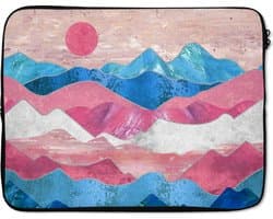 Laptophoes 17 inch - Transgender - Marmer print - Pride - Laptop sleeve - Binnenmaat 41x28 cm - Zwarte achterkant