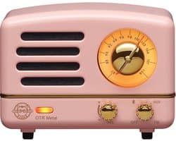 MUZEN OTR Metal - Draagbare FM-radio Bluetooth luidspreker 10 uur speeltijd - Bluetooth Speaker - Draadloze Speaker - Mini Bluetooth speaker - Draagbare speaker - Roze