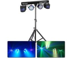 Feestverlichting Lichtset met Statief - BeamZ Partybar2 - 4 Kleuren - 170 cm - DMX of Muziekgestuurd