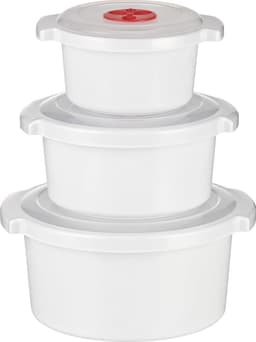 Magnetron Beker Set - Verse en Diepvries Set - Eten Opwarmen - Met Stoomventiel - 3 Delig 0.5 1 2L — thumbnail 1