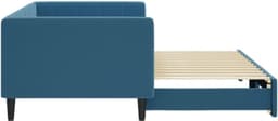 Bedframe, familiebed, tweepersoonsbed, slaapkamermeubel, dagbed, uittrekbaar, blauw, 90x200 cm, fluweel — thumbnail 2