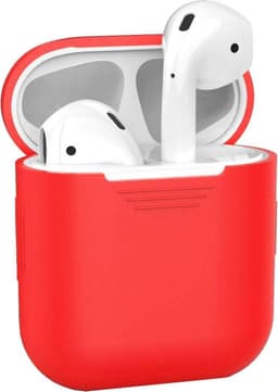 Hoesje - Geschikt voor Apple Airpods 2 - Siliconen Hoes met Clip - Silicone Case Cover - Rood — thumbnail 1