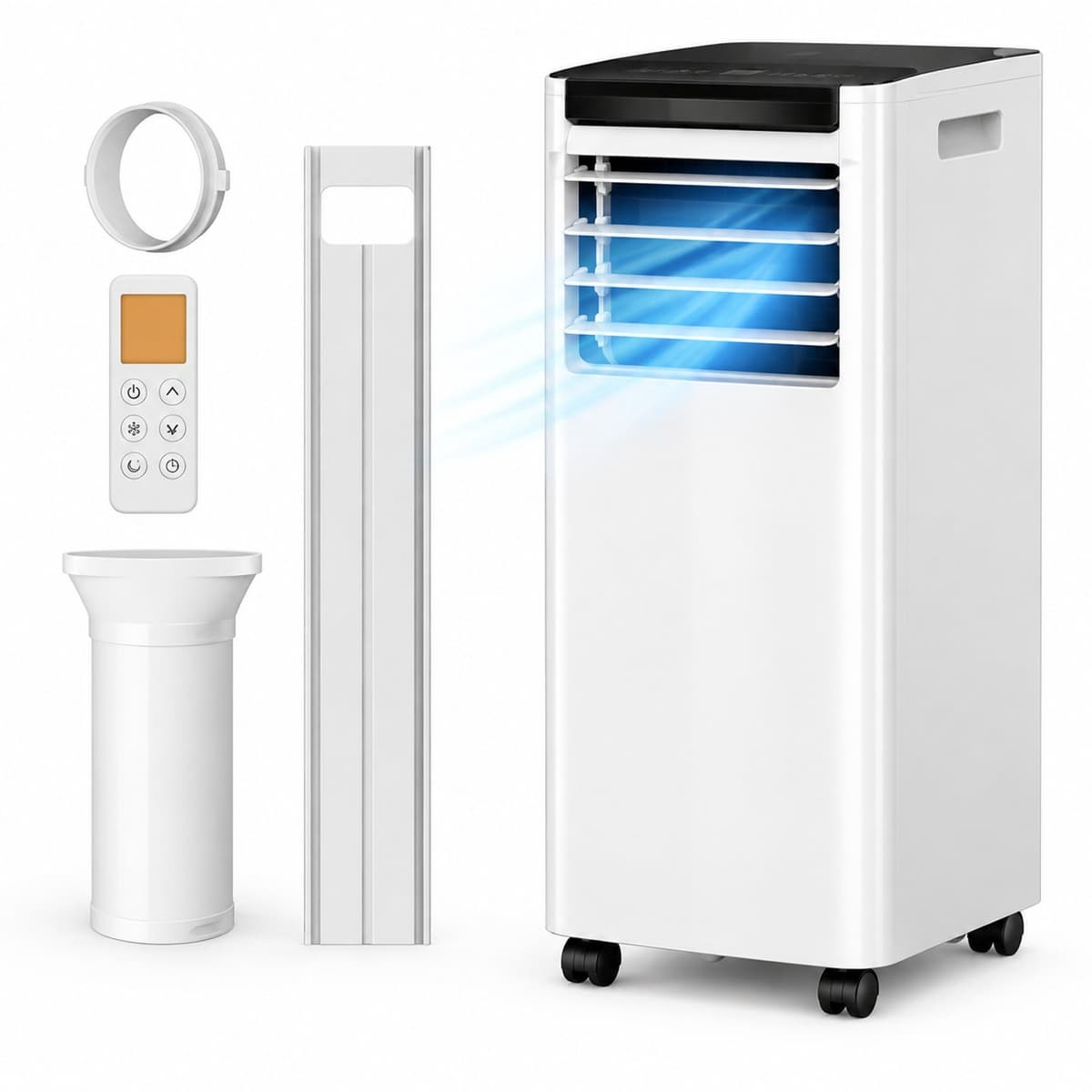 Mobiele airconditioner 7000 BTU 3-in-1 koeler met ontvochtiger stille slaapmodus timer R290 2000 W — afbeelding 1
