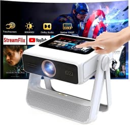 Mini Beamer 4K met Touchscreen, Draagbare Projector 1100 ANSI voor Buiten, Autofocus en Automatische Keystone Correctie, WiFi 6 Bluetooth HDR10+, 1000+ Apps, Dual Display Thuisbioscoop Beamer — thumbnail 1