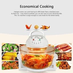 Halogeenluchtfriteuse - Multifunctionele oven - Snel koken - 360 graden verwarming - 12L capaciteit - Wit — thumbnail 3