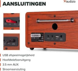Audizio Rosta DAB radio - Digitale radio met Bluetooth - 40W - Wit — thumbnail 3