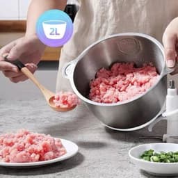 Elektrische Vleesmolen - 500W - Foodprocessor - Hakmolen - 2L RVS Keukenmachine - 2 Snelheden - voor Vlees - Noten en Groenten - Eenvoudig Schoon te Maken - Standaard Extra Mes — thumbnail 4
