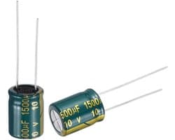 1500uF 10V 10x10mm elektrolytcondensator radiale aansluitingen aluminium condensatoren voor tv lcd-monitor VCD 18 stuks