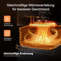Airfryer 5,5 liter 1700W met 11 programma's digitale heteluchtfriteuse met touchscreen en antiaanbakmand wit — thumbnail 5