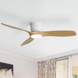 Plafondventilator met verlichting en afstandsbediening – 52 inch – Ventilator met 3 ABS-bladen en DC-motor – 6 snelheden en timer – Wit — thumbnail 3