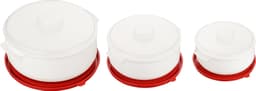 3-delig Magnetron Servies Set Rood/Wit — thumbnail 2