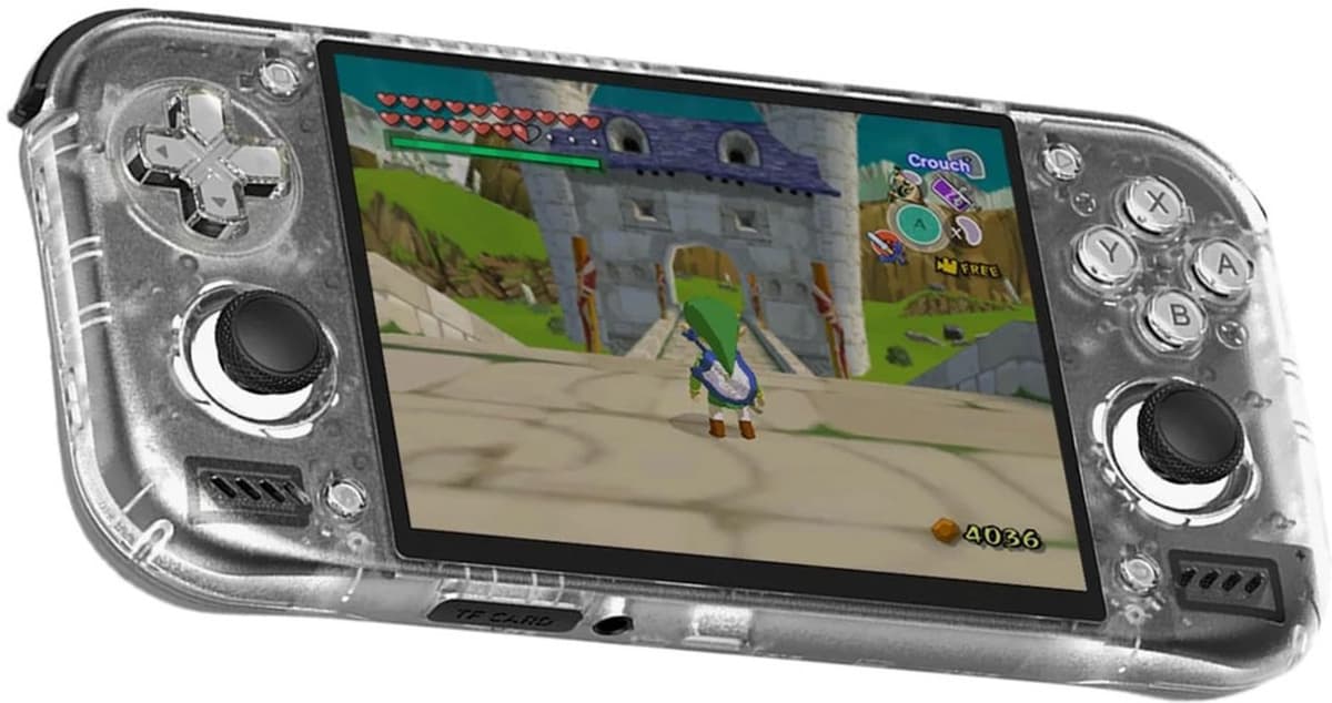 Handheld Gameconsole 4,5 Inch AMOLED 120Hz - 8GB RAM - 128GB Opslag - Android 13 - Kristal Kleur - Retro Gaming — afbeelding 1