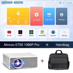 Alincoo - E700 - Beamer - Projector Beamer - Mini Meamer - 4k - Full HD 1080P - 1920x1080dpi - Automatische focus - 5G - met WiFi - 28000 Lumens - Wit — thumbnail 3