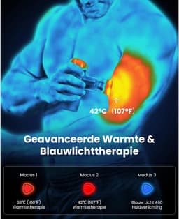 Masage Gun – Voor Spierherstel en Pijnverlichting – Mini Massagepistool met Warmtefunctie – Zwart – 14cm x 9cm x 5cm — thumbnail 2