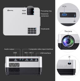 Beamer Draagbaar - 1080P Full HD WiFi Bluetooth - 7.500 Lumen LCD - Voor Thuisbioscoop En Feest — thumbnail 3