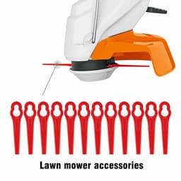 50 Stuks Kalebasvormig Maaimachine Plastic Messen Rood - Vervangingsmessen voor Grasmaaier Accessoires Set — thumbnail 2