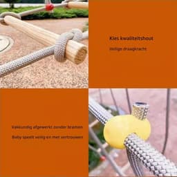 Outdoor brug swingende kinderen sport en fysieke fitness trainingsapparatuur Enige houten brug balance brug klimframe(Size:2m) — thumbnail 4