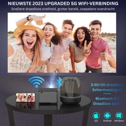 Mini Beamer - Film Projector met Bluetooth - Draagbare Beamer - 4K Kwaliteit - Grijs en zwart — thumbnail 2
