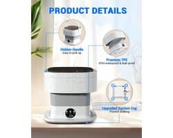 Mini Wasmachine met Centrifuge - Voor Kleine Wasgoed - Meerdere Programma's -