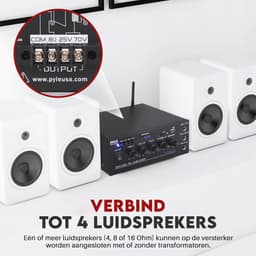 Compacte Mini Home Versteker - 40W Slimme Audio Stereo Ontvanger met AUX en 2 Microfoon Ingangen — thumbnail 4