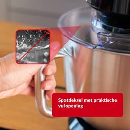 Keukenmachine met 5L kom en 12 snelheden - Kneedmachine met mengaccessoires en spatscherm - Zwart — thumbnail 2