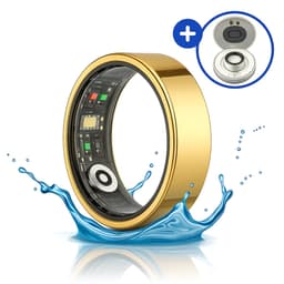 SyncGear Smart Ring - Slimme Ring voor Heren & Dames Met Oplaadcase – Menstruatiecyclus - Activity Tracker - SpO2 - Stappenteller - Hartslagmeter - Nederlandse App - Maat 13 (Europese Maat 70) - Kleur: Goud — thumbnail 1