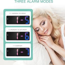 Digitale LED Wekker met Stemgesturing – Slaapkamer Klok met Temperatuur & Kalender – Instelbare Helderheid & USB-C Oplaadbaar – Zwart / 1 stuks — thumbnail 4