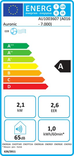 Auronic Mobiele Airco - 7.000 BTU - 3-in-1 - Airconditioning met 2 Raamafdichtingskits - Ventilator - Ontvochtiger - Tot 20m² - Zwart — thumbnail 2